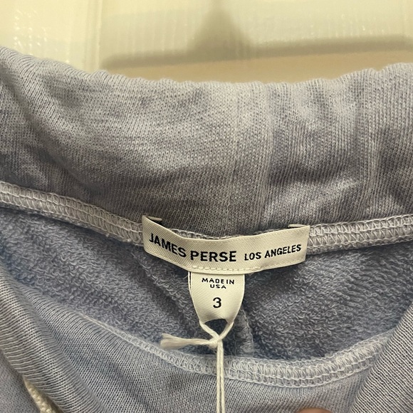 JAMES PERSE Vintage French Terry Cutoff Sweatpants -  Open Sky Pigment-Sz 3- NWT - Picture 6 of 7